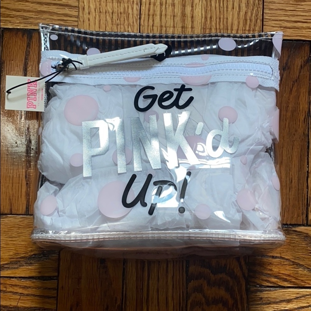 NWT pink Victoria’s Secret clear zippered bag